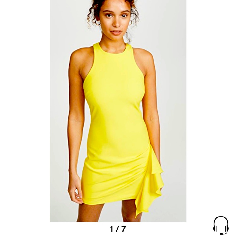 Cinq a Sept neon yellow Makayla dress